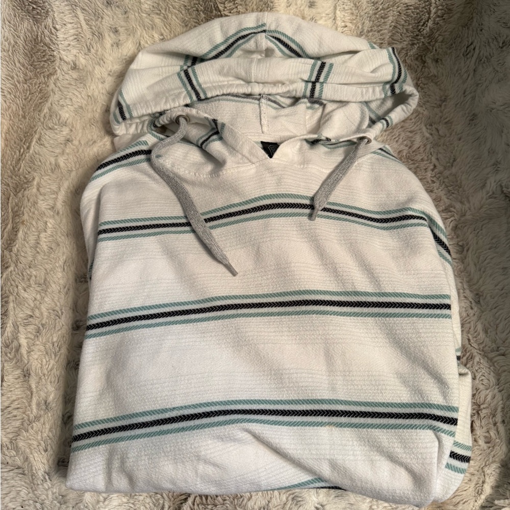 Resin ( from Quiet Storm surf shop Ocean City ) White with teal Striped Hoodie